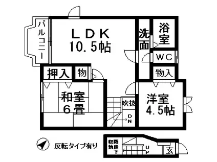 マリンガ(2LDK/2階)の間取り写真