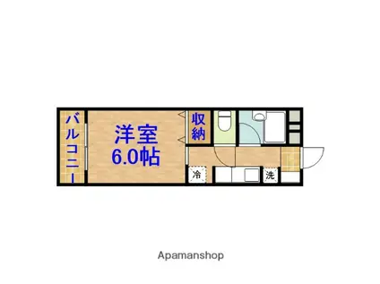 ΑNEXTおゆみ野第3壱番館(1K/2階)の間取り写真