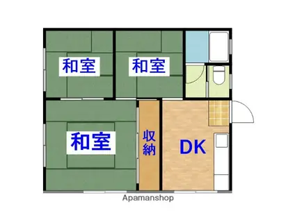 栄荘(3DK/1階)の間取り写真