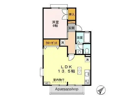 クレール有吉(1LDK/1階)の間取り写真