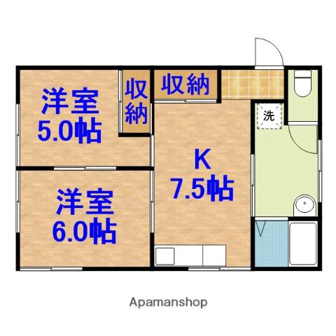 第一ハイム(2DK/2階)の間取り写真