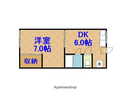 エステートピア佐藤(1DK/1階)の間取り写真