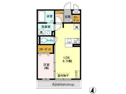 メゾンプレール(1LDK/3階)の間取り写真