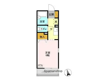 アローンヒルズ(1K/1階)の間取り写真