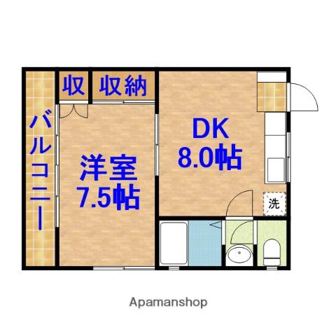 サンライズOYUMINO(1DK/2階)の間取り写真