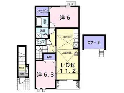 グレイスメゾンD(2LDK/2階)の間取り写真