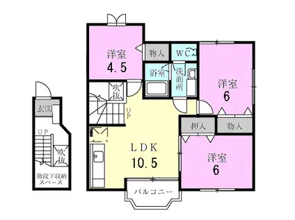 グレースコート6(3LDK/2階)の間取り写真