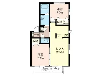 外房線 茂原駅 徒歩20分 2階建 築17年(2LDK/1階)の間取り写真