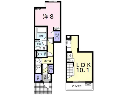 サンヴェール茂原D(1LDK/1階)の間取り写真