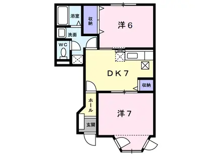 レジデンス裕和(2DK/1階)の間取り写真