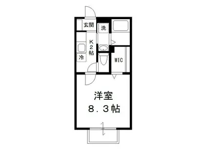 ヨーコーちはら台A棟(1K/1階)の間取り写真