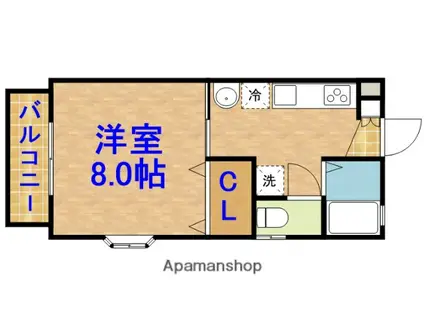 サンヴェール下永吉(1K/2階)の間取り写真