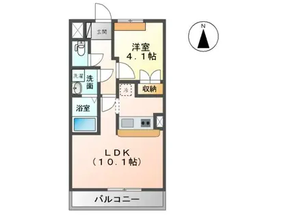 グランティスレーヴ(1LDK/2階)の間取り写真