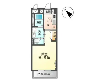 ユニヴァリィ ルークス(1K/1階)の間取り写真