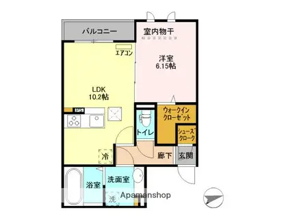 ミラベルヒルズ(1LDK/1階)の間取り写真