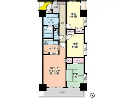 ダイアパレスおゆみ野II(3LDK/8階)の間取り写真