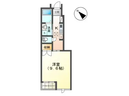 レインボーマウンテンⅡ(1K/1階)の間取り写真