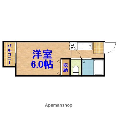 サンヒルズソガ(1K/2階)の間取り写真