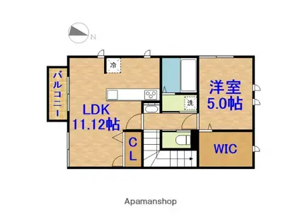 MAISON TRUFFE(1LDK/2階)の間取り写真