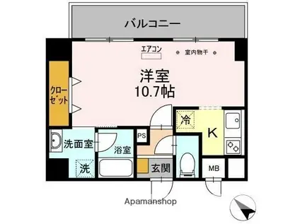 GRAND VERT(1K/5階)の間取り写真