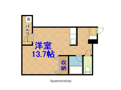フィールドハウス末広弐番館(1K/2階)の間取り写真