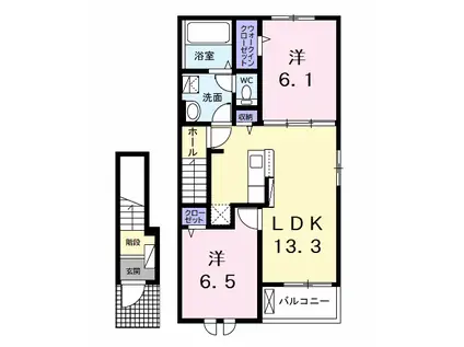 アルソーレ(2LDK/2階)の間取り写真