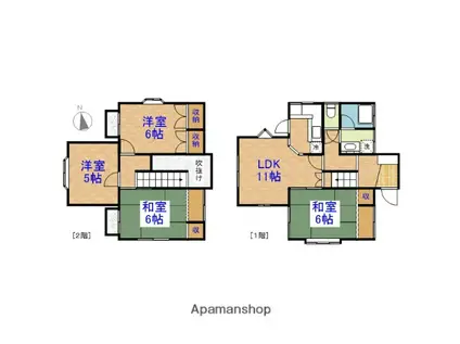 総武本線 八街駅 徒歩51分 2階建 築37年(4LDK)の間取り写真