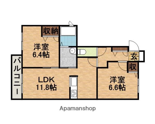 エールB(2LDK/1階)の間取り写真