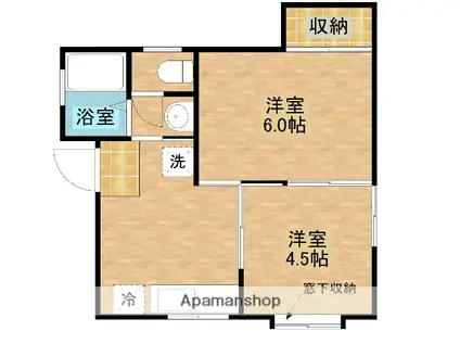 コーポ小林(2DK/1階)の間取り写真