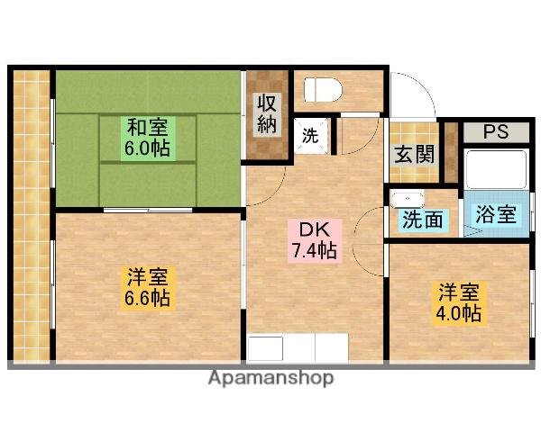 メゾン陣屋下(2SDK/2階)の間取り写真