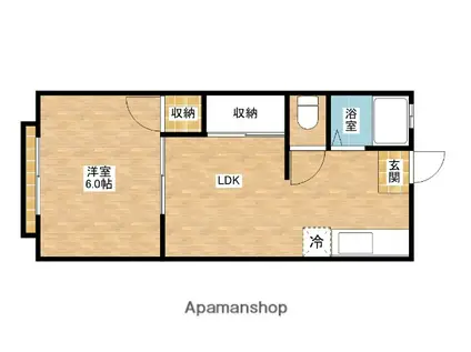 赤松ハイツ(1LDK/2階)の間取り写真