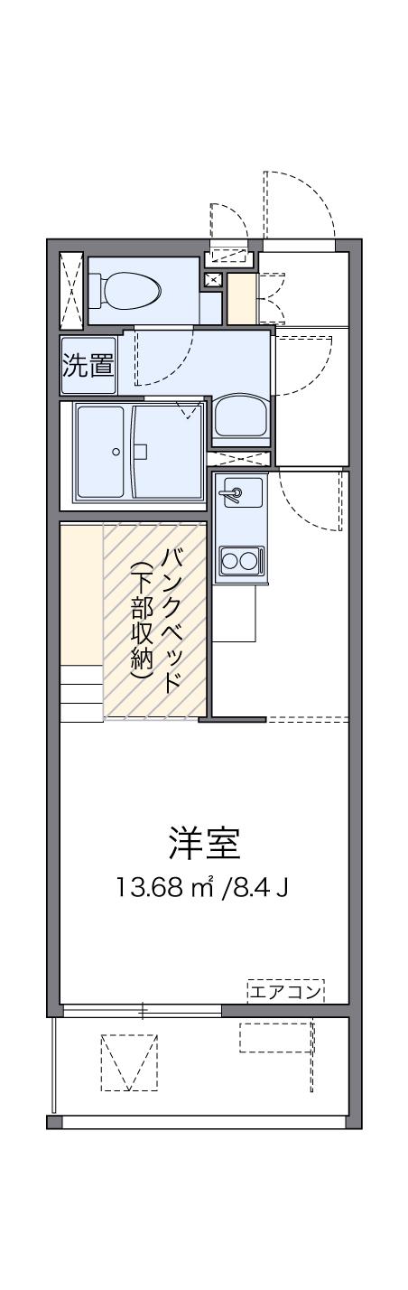 ミランダ長須賀(ワンルーム/1階)の間取り写真