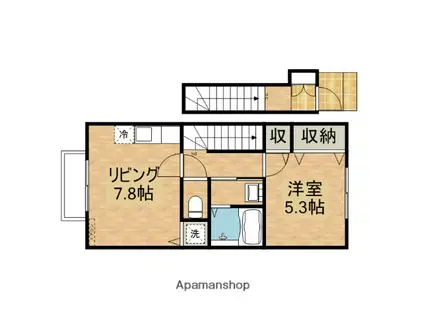 GREEN TERRACE.Y(1DK/2階)の間取り写真