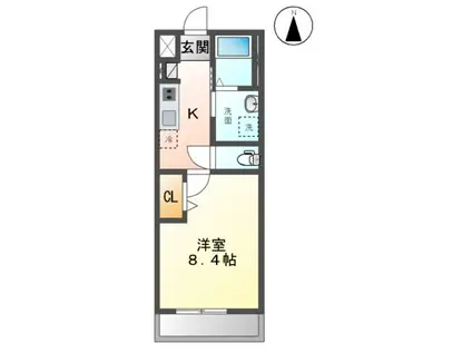 ルナステラ(1K/2階)の間取り写真
