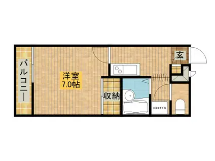 レオパレスプロシード4(1K/1階)の間取り写真