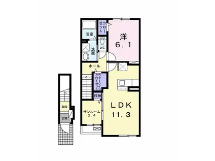 キャンビリーⅠ(1LDK/2階)の間取り写真