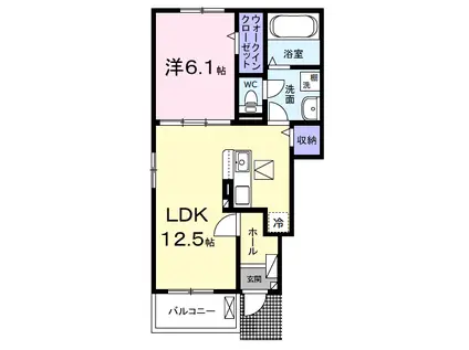 アルコパレーノⅡ(1LDK/1階)の間取り写真