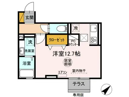 フランボワーズ中島(ワンルーム/1階)の間取り写真