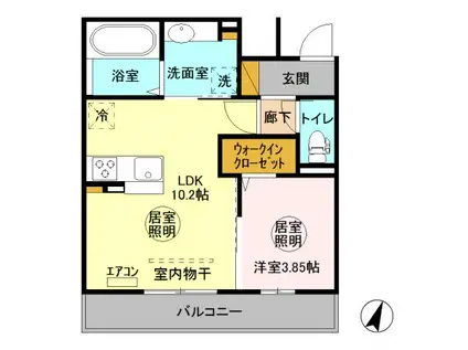 パストラルコート C(1LDK/2階)の間取り写真