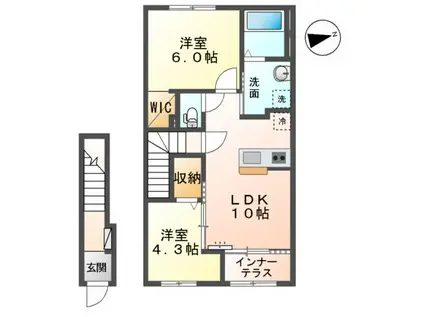 リョウエン(2LDK/2階)の間取り写真