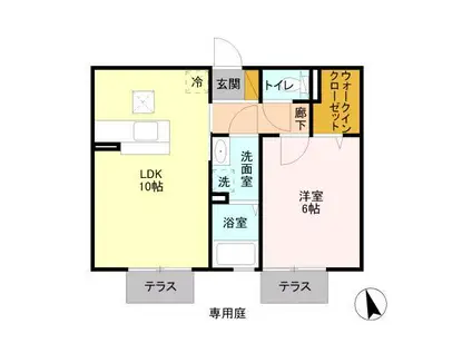 メゾン・デュ・シーニュ(1LDK/1階)の間取り写真