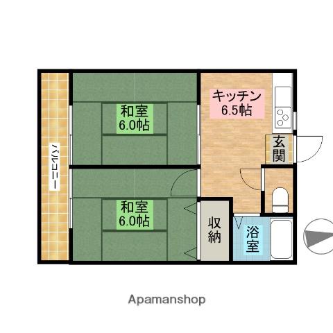 コーポ岡田(2K/2階)の間取り写真