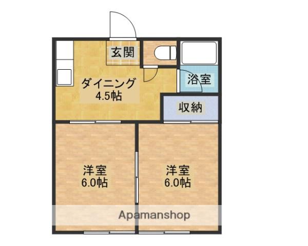 リバービレッジ(2DK/1階)の間取り写真