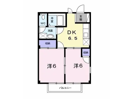 アネックス山王(2DK/2階)の間取り写真