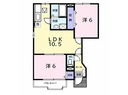 スウィート ドリーム Ⅰ(2LDK/1階)の間取り写真