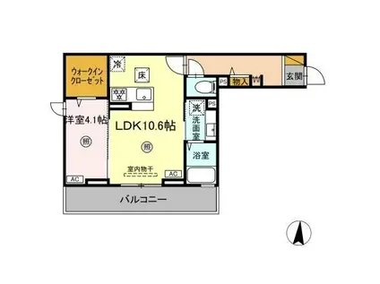 プライムヒル(1LDK/1階)の間取り写真