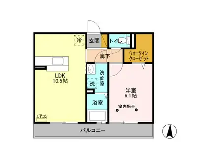 グリーンリーブス港南台 I(1LDK/3階)の間取り写真