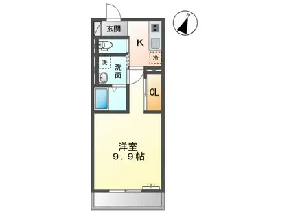 内房線 長浦駅(千葉) 徒歩5分 3階建 築1年(1K/3階)の間取り写真