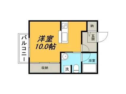 ガーデンヒルズA(ワンルーム/2階)の間取り写真