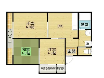 メゾンハーバー蔵波(3DK/2階)の間取り写真